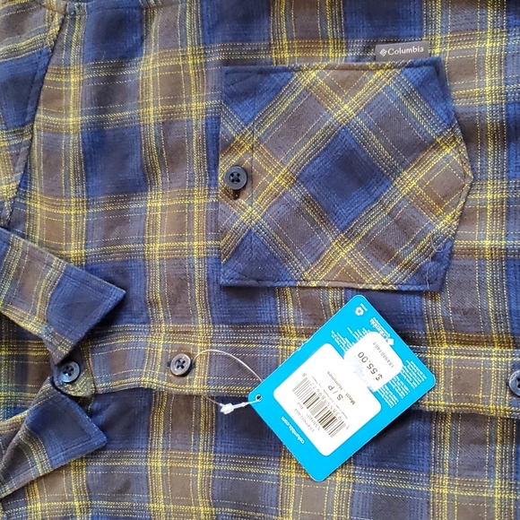 Mens Columbia Slough Creek EXS Flannel Shirt Size Small Med Large NWT - Picture 2 of 3